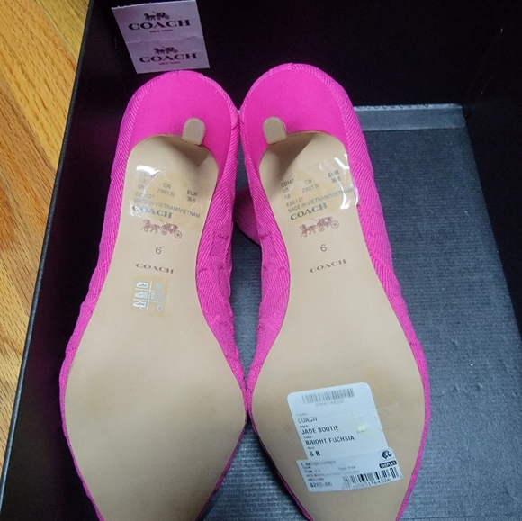 Hot Pink Coach Jade Booties - Picture 6 of 6